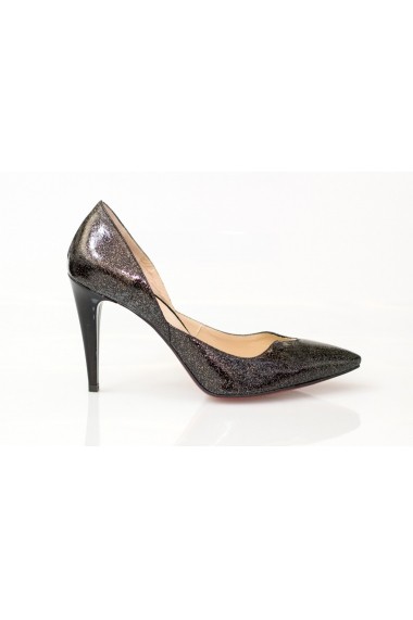 Pantofi Thea Visconti stiletto din negru marmorat