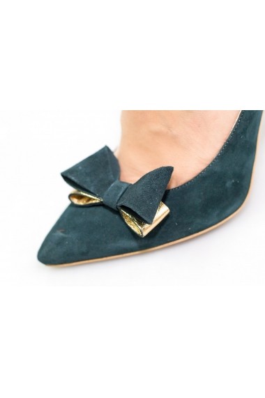 Pantofi Thea Visconti stiletto turquoise-petrol cu funda