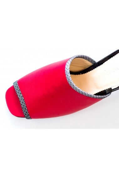 Sandale cu toc Thea Visconti 987 rosii cu rampf