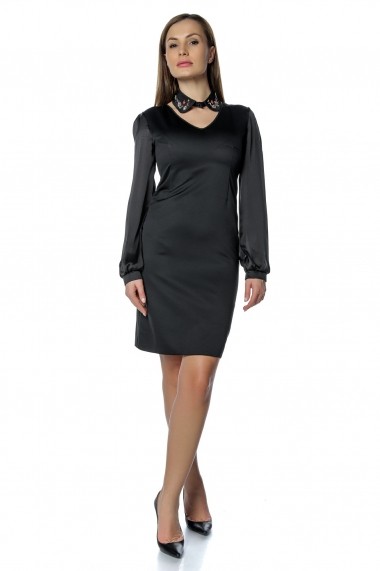 Rochie scurta Crisstalus RO265 Negru