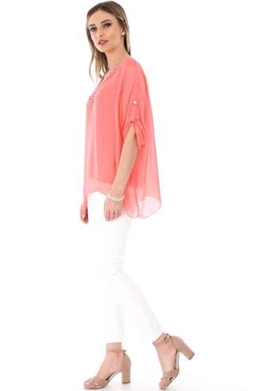 Bluza Roh Boutique corai, ROH, matasoasa - BR1800 corai