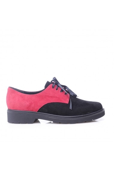 Pantofi VERONESSE rosu-negru, din piele naturala