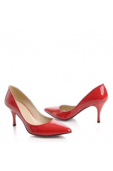 Pantofi VERONESSE rosii din piele naturala