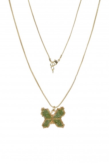 Colier Borro Design Bohemian Butterfly Necklace BRJWP0033 verde