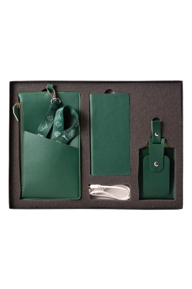 KIT calatorie 8000 e-store portofel calatorie + tag bagaje + baterie externa telefon verde