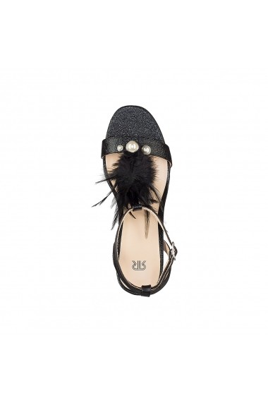 Sandale cu toc La Redoute Collections GEG406 negru