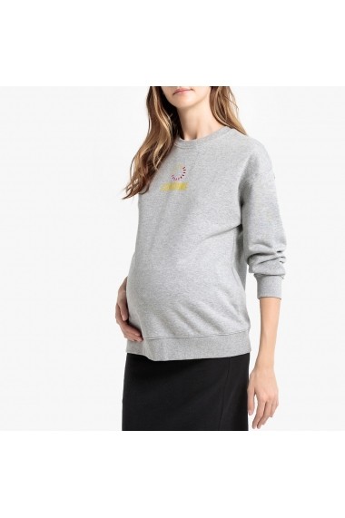 Bluza gri pentru gravide cu maneca lunga La Redoute Collections GGS208 