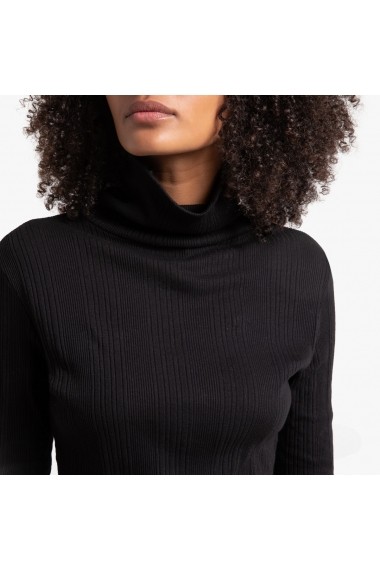 Bluza neagra cu maneci lungi si guler inalt La Redoute Collections GGR466 