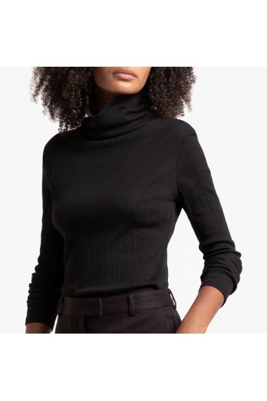 Bluza neagra cu maneci lungi si guler inalt La Redoute Collections GGR466 