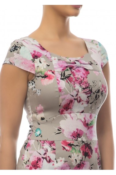 Rochie de zi AD-Fashion gri cu imprimeu floral ADF-R251i938