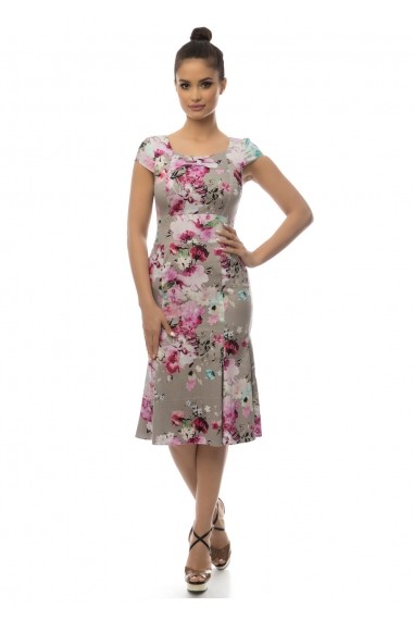 Rochie de zi AD-Fashion gri cu imprimeu floral ADF-R251i938