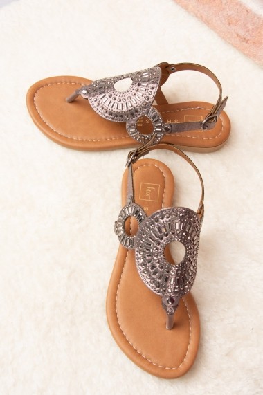 Sandale plate Fox Shoes H713011214 argintiu