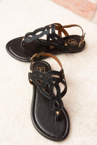 Sandale plate Fox Shoes H713011514 negru