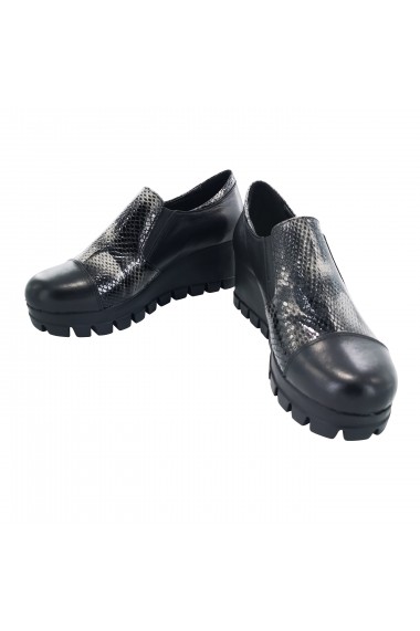 Pantofi cu platforma din piele Torino 011216 Print