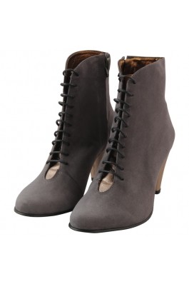 Botine HotStepper Statement Grey and Nude din piele