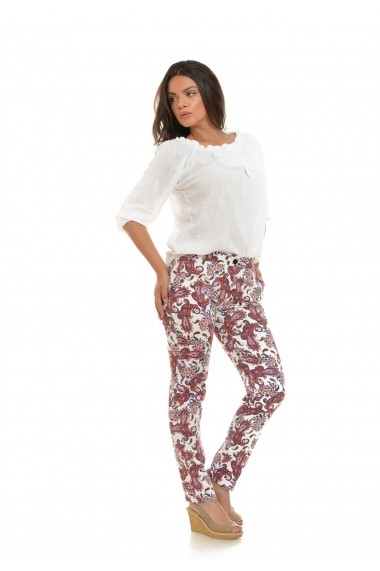 Pantaloni imprimeu paisley Eranthe D03 Multicolori