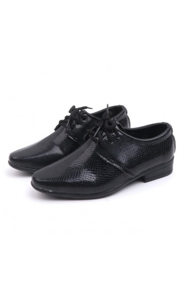 Pantofi eleganti negri pentru baietei