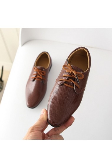 Pantofi eleganti maro pentru baietei
