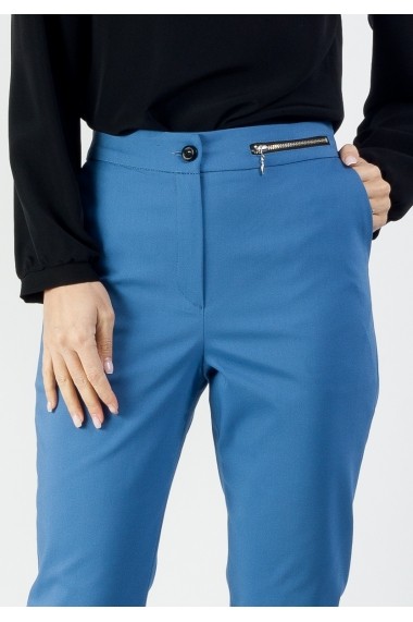 Pantaloni Moze cu fermoar metalic P22444571-2004 Albastru