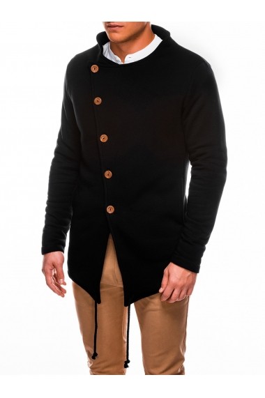 Cardigan Ombre stil palton inchiere laterala cu nasturi B310 Negru