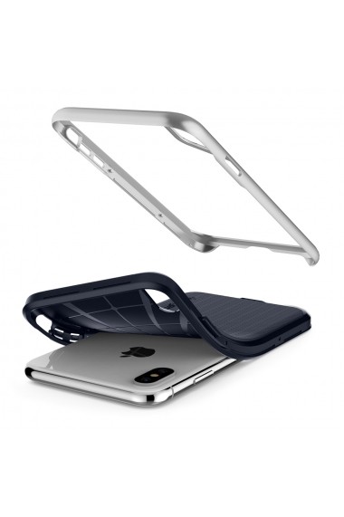 Husa iPhone XS Max Spigen Neo Hybrid Satin Silver