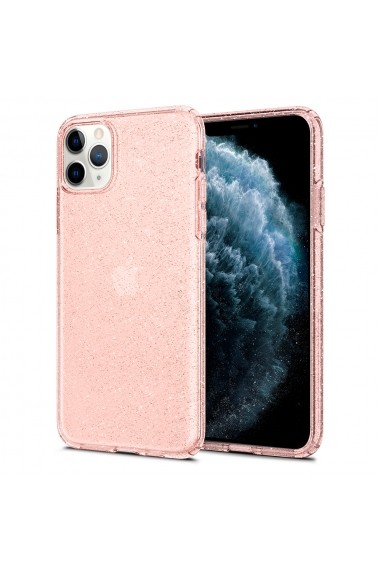 Husa iPhone 11 Pro Max Spigen Liquid Crystal Glitter Rose Quartz