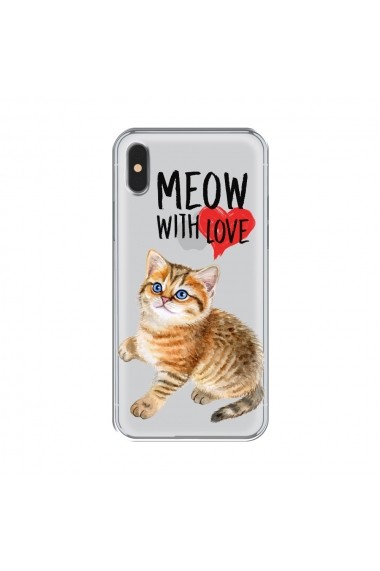 Husa iPhone XS / X Lemontti Silicon Art Meow With Love