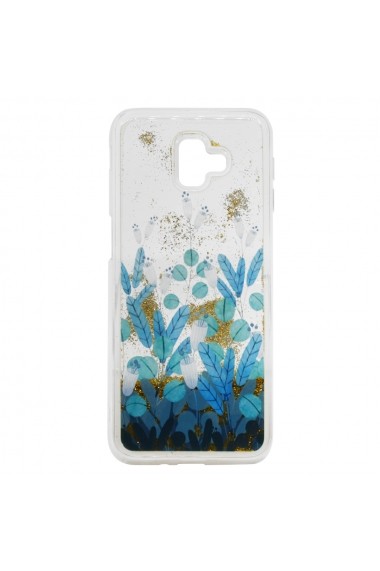 Carcasa Samsung Galaxy J6 Plus Lemontti Liquid Sand Blue Flowers