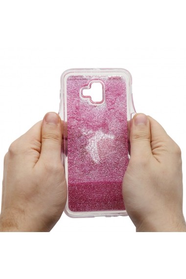 Carcasa Samsung Galaxy J6 Plus Lemontti Liquid Sand Makeup Glitter