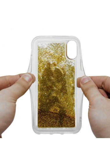 Carcasa iPhone XS / X Lemontti Liquid Sand Unicorn Glitter