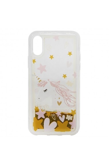 Carcasa iPhone XS / X Lemontti Liquid Sand Unicorn Glitter