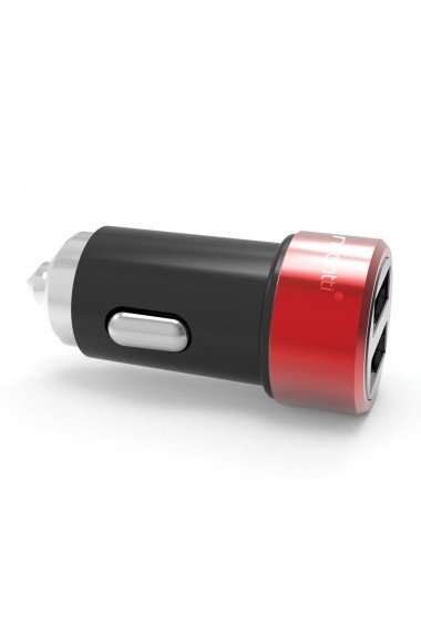 Incarcator Auto MicroUSB Lemontti 3.1A Dual USB Negru-Rosu