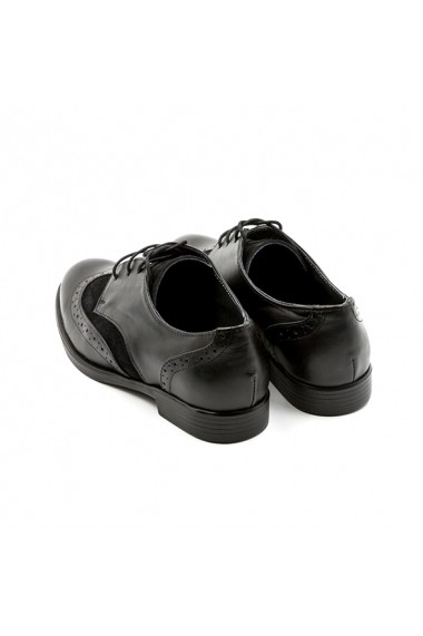 Pantofi oxford din piele Tungus 01-PON Negri