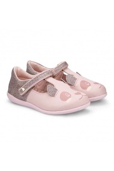 Balerini BIBI Rainbow Mini Roz Glitter Cu Imprimeu Panda