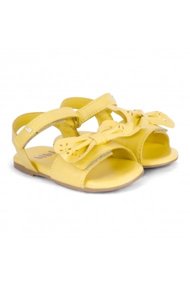 Sandale Fete Bibi Baby Birk Galbene Cu Funda