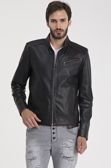 Jacheta din piele IPARELDE IPAM89 negru