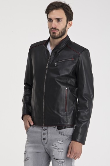 Jacheta din piele IPARELDE IPAM89 negru