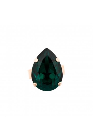 Inel Emerald placat cu aur 24K - 7098/5-205RG
