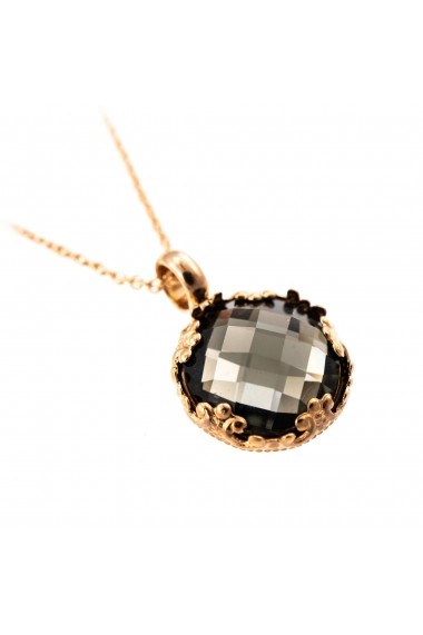 Pandantiv cu lant Black Diamond placat cu aur 24K - 5323/2-215ARG