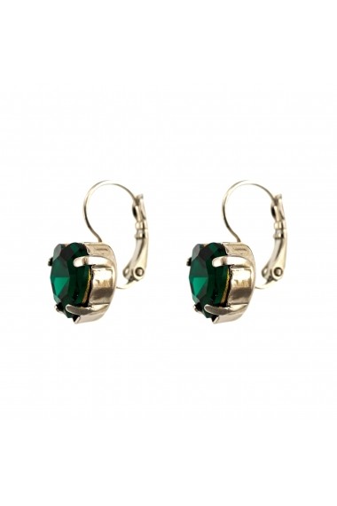 Cercei Emerald placati cu rodiu - 1100/2-205RO6