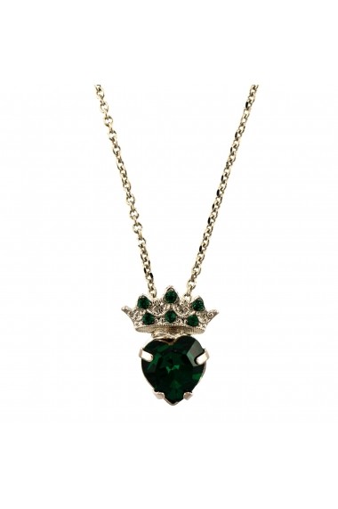 Pandantiv cu lant Emerald placat cu rodiu - 5543-205RO