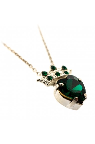 Pandantiv cu lant Emerald placat cu rodiu - 5543-205RO