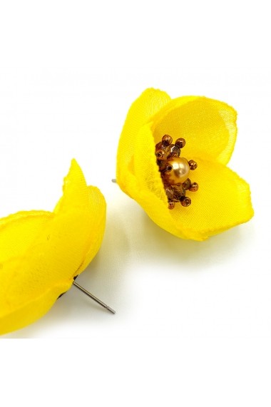 Cercei floare culoarea galben Happy