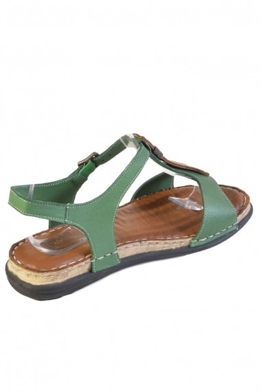 Sandale plate Mopeil din piele naturala Cara 250313 Verde