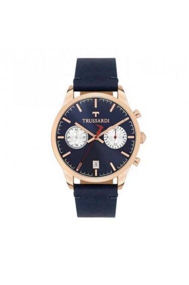 Ceas Trussardi T-Genus R2471613001, carcasa inox Rose Gold, 40mm, curea albastra