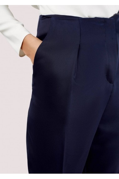 Pantaloni trei sferturi Closet London cu Pliuri - TR322 bleumarin