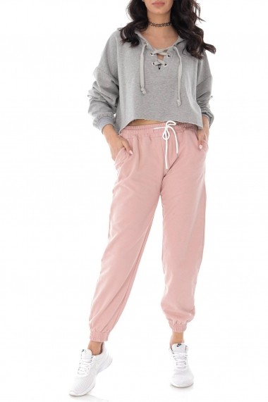 Pantaloni sport Roh Boutique de trening casual- ROZ - ROH - TR394 roz
