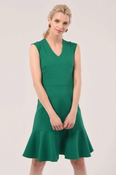 Rochie scurta CLOSET LONDON verde cu decolteu in V DR4199 verde