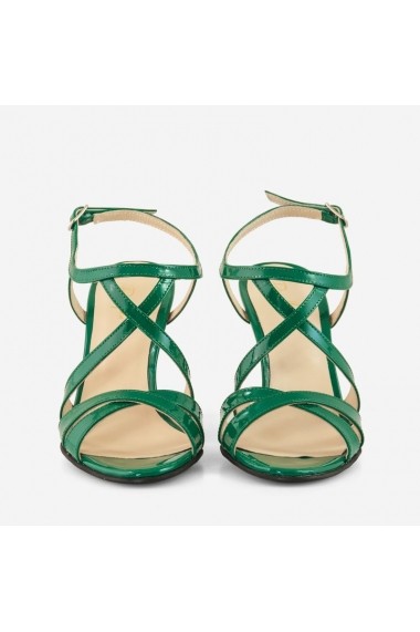 Sandale cu toc din piele lacuita verde Hanako   Dianemarie S40 lvd