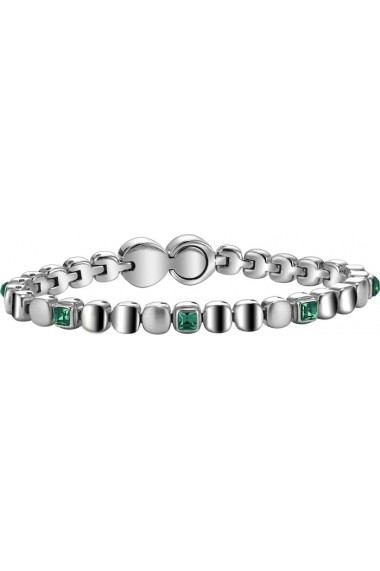BREIL JEWELS ROLLING DIAMONDS Collection Bracciale in acciaio con cristalli verdi/S/Steel bracelet w. green crystals Size M